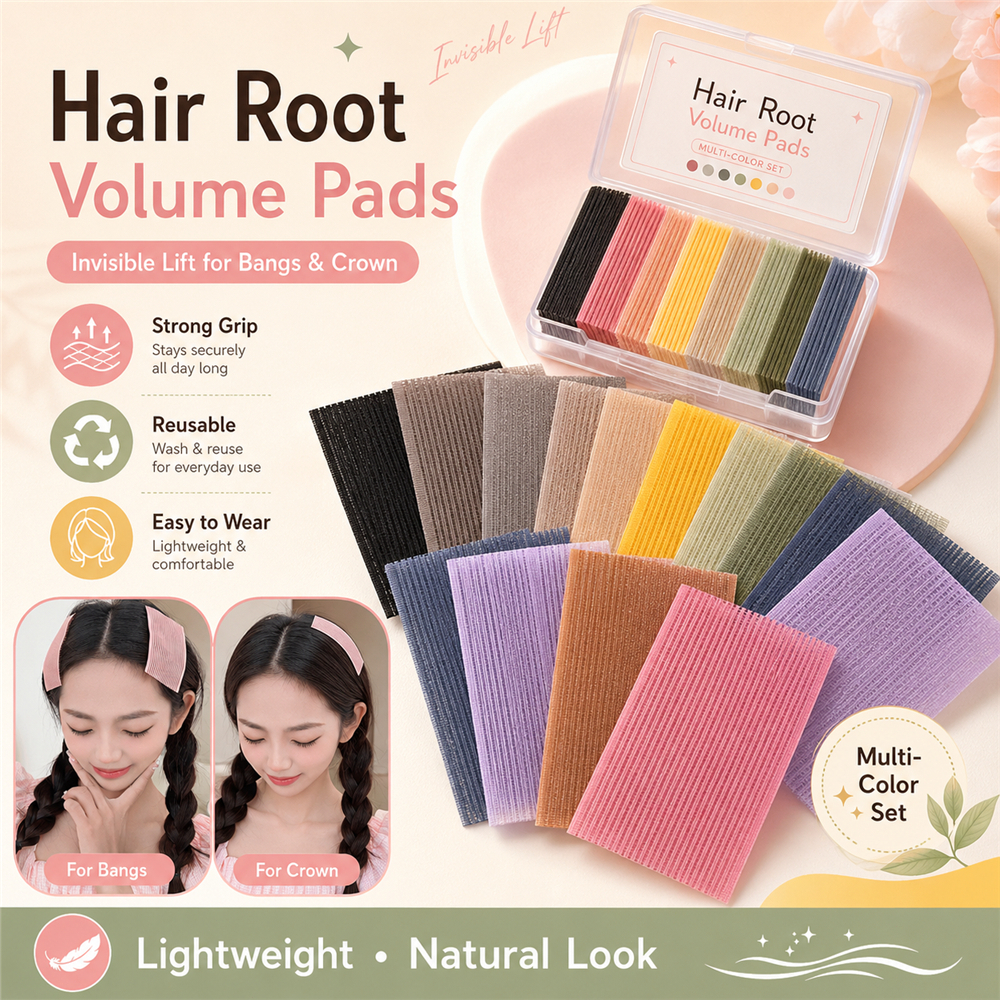 แถบติดผมหน้าม้าไร้ร่อง อุปกรณ์ติดผมหน้าผากและผมร่วง สายเวลโครเครื่องประดับผมสำหรับสาวๆ
