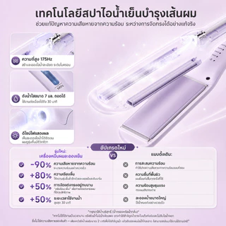 Simplus เครื่องหนีบผมไอน้ำเย็น เทคโนโลยีสปาไอน้ำเย็น ปล่อยประจุลบ 80 ล้านหน่วย ร้อนเร็ว 10 วิ บำรุงผมนุ่มเงา ZFBA011
