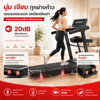 【ลู่วิ่งไฟฟ้า M7】Treadmill พับได้ มอเตอร์ 5.0HP ปรับระดับได้ มีหน้าจอ LED รองรับการเชื่อมต่อ Bluetooth