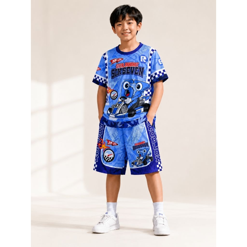 ชุดเซ็ต เด็กคอกลม แขนสั้น ขาสั้น 120-160ซม. ผ้านุ่ม ใส่สบาย