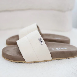 [TOMi-"Sora"] **เท้าอวบเผื่อ +1 ไซส์** รองเท้าแตะรุ่นสวมสองลอนนิ่ม-หนังกลับ (suede) ดีไซน์น่ารัก พื้นนุ่มใส่สบาย (**เท้า
