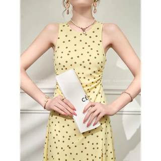 PICHA_BRAND : BUTTER YELLOW POLKA DOT DRESS