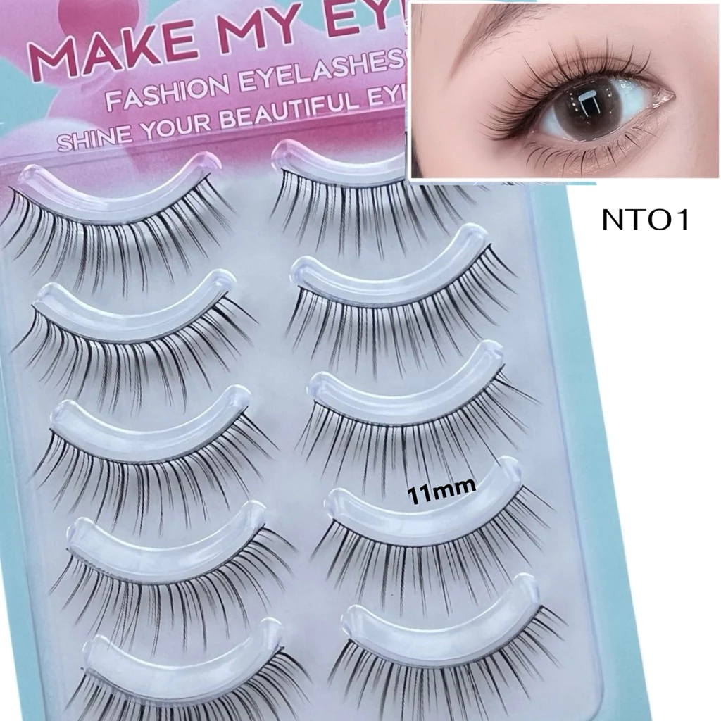 ขนตาปลอม makemyeye ขนตาปลอมธรรมชาติ 5 คู่ Eyelashes เครื่องสำอาง