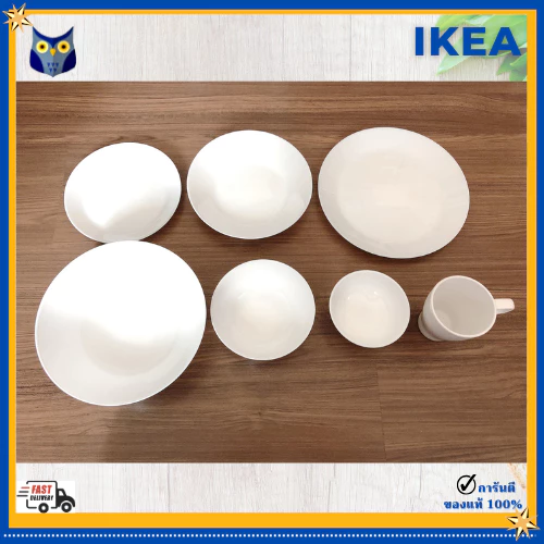 จาน ชาม แก้วมัค สีขาว เข้าไมโครเวฟได้ ห่อกันกระแทกอย่างดี ห่อบับเบิลหนา IKEA