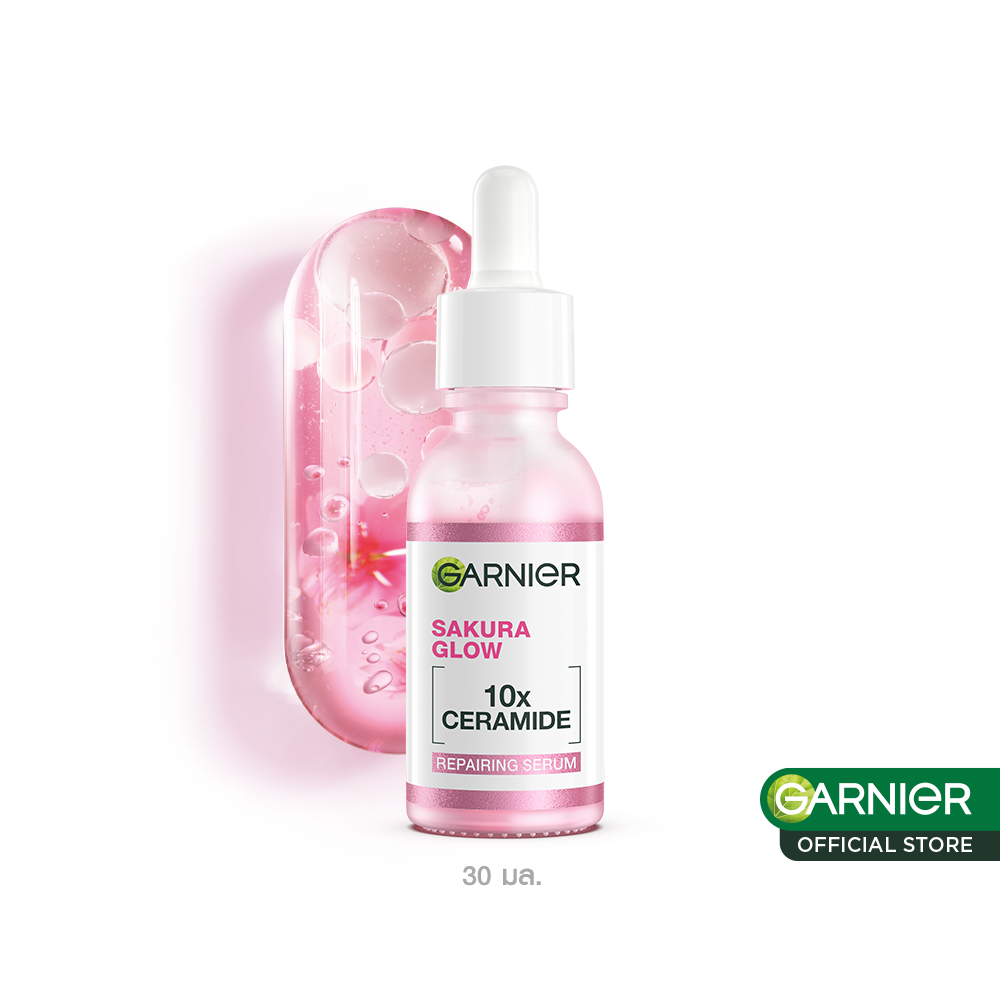 การ์นิเย่ ซากุระ โกลว์ ไฮยาลูรอน บูสเตอร์ เซรั่ม 30 มล. GARNIER SAKURA GLOW HYALURON BOOSTER SERUM 30ML เซรั่มหน้าใส เซร