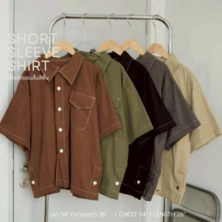 🩶New!! Short Sleeve Shirt,Classic Shirt เสื้อเชิ้ตแขนสั้นและแขนยาว ทรงครอป