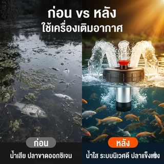 REAIM ปั๊มออกซิเจน แบบลอย 2200W ปั๊มน้ำพุ ออกซิเจนตู้ปลา ใช้ในบ่อกุ้ง บ่อปลา ฟาร์มเลี้ยงสัตว์น้ำ
