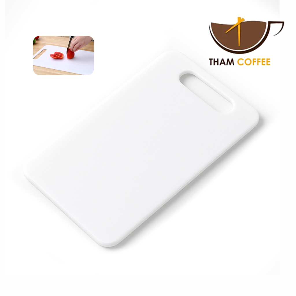เขียงพลาสติก เขียงทำอาหาร เขียง Cutting board ใช้งานได้สองด้าน ทำความสะอาดง่าย พลาสติก PE ไม่มีสารตกค้าง Tham coffee