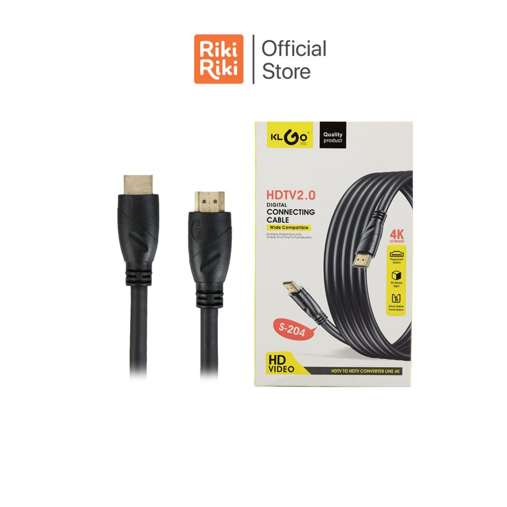 RikiRiki สาย HDMI To HDMI KLGO HDTV 2.0 4K(1.5 เมตร) ความละเอียดระดับ Ultra HD สาย hdmi ต่อทีวี สาย 