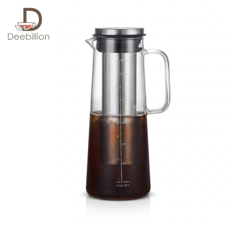 เครื่องชงกาแฟสกัดเย็น Cold Brew เหยือกดริปกาแฟสกัดเย็น เหยือกแก้วบอโรซิลิเกต ทนร้อนเย็น ชงง่ายได้หลายแก้ว deebilipn