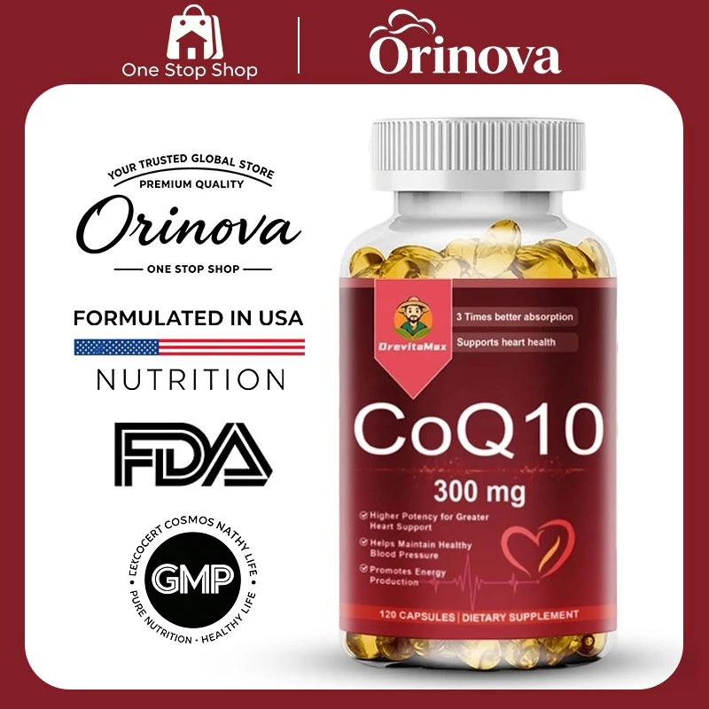 DrevitaMax CoQ10 300mg อาหารเสริม ดูแลหัวใจ กระตุ้นพลังงาน เสริมภูมิคุ้มกัน ลดความเหนื่ลัด [120 แคปซูล]