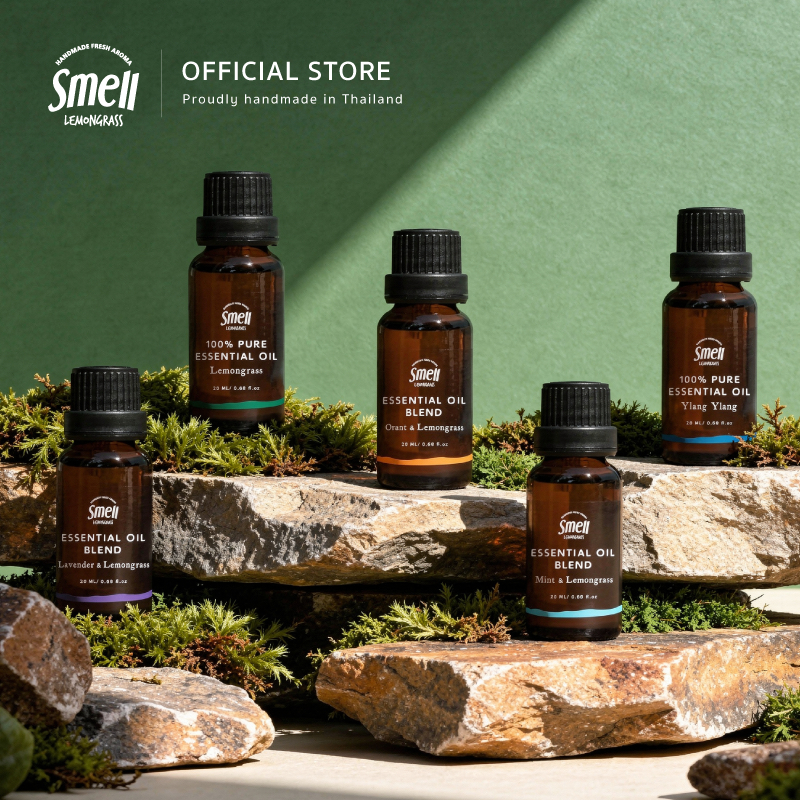 Smell Lemongrass Pure Essential Oil 50ML น้ำมันหอมระเหย ขนาด 50 มล. บริสุทธิ์ สกัดเข้มข้น 100% (มีให้เลือกหลายกลิ่น)