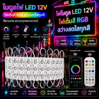 12V ไฟ LED โมดูล WS2811Full Color IP65 ไฟป้ายโฆษณา ไฟอักษร LED Module ไฟวิ่งเปลี่ยนสี แอปควบคุมอัจฉริยะ [ขายเป็นแผง ]