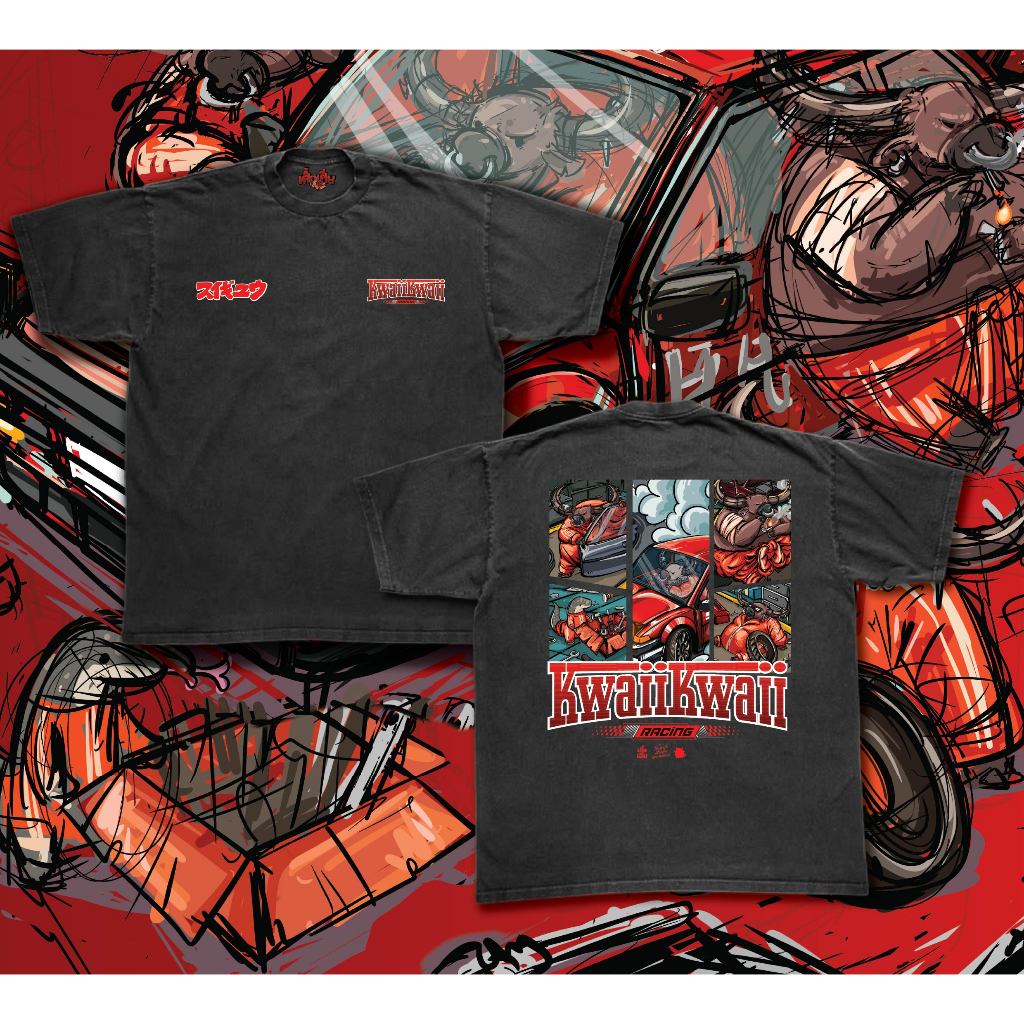 (เสื้อเฮียส่งออกภายใน1-2วัน) เสื้อลาย สี่เหลี่ยม RACING  Cotton 100% ของแท้
