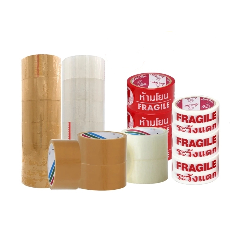 SHOOKU TAPE เทปน้ำตาล เทปใส เทประวังแตก armstong กันแตก เทปโอพีพี OPP TAPE 2 นิ้ว 45 100 หลา แพกสินค