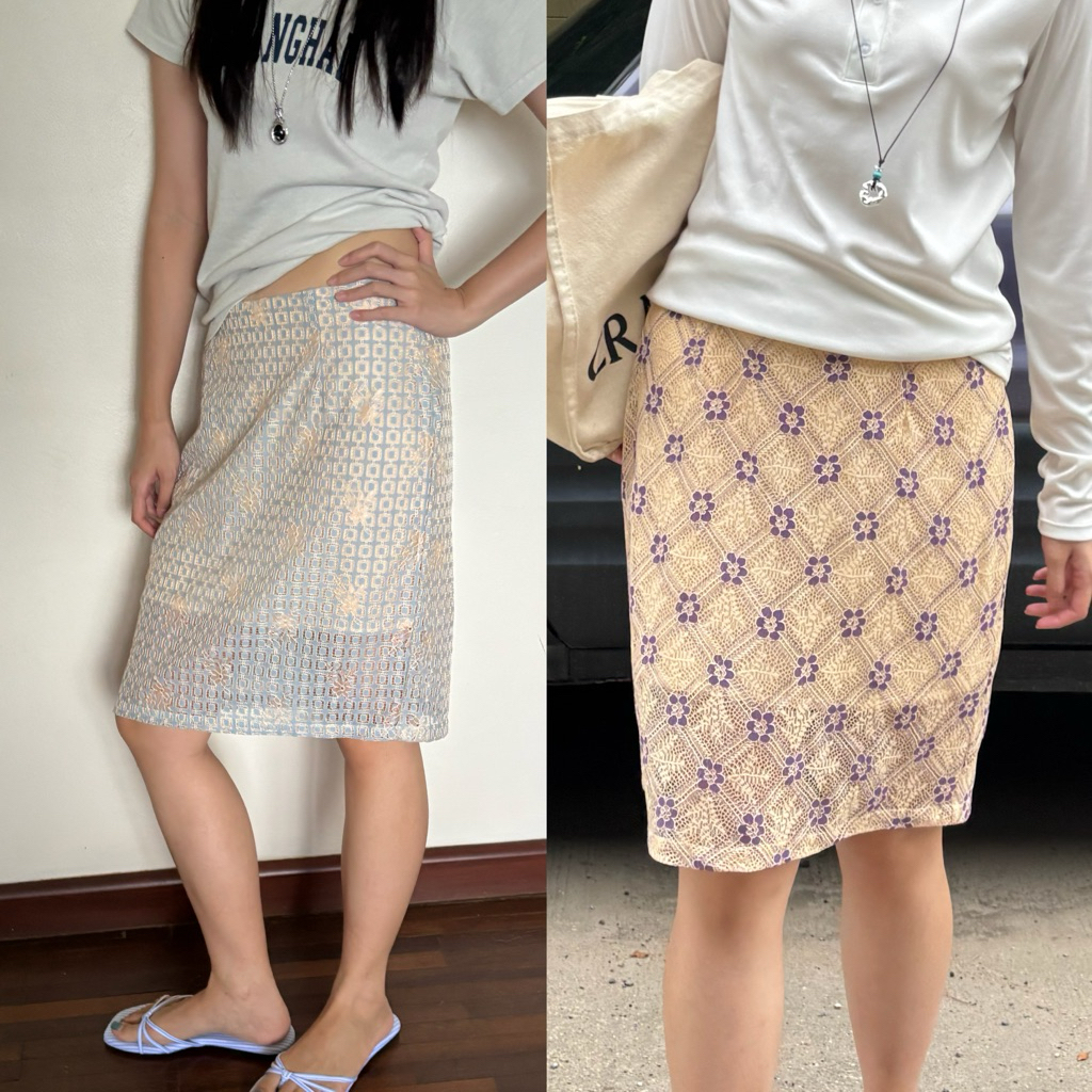 Clair lace skirt 🏄🏼‍♀️ กระโปรงลูกไม้ซีทรู (beamed.bkk)