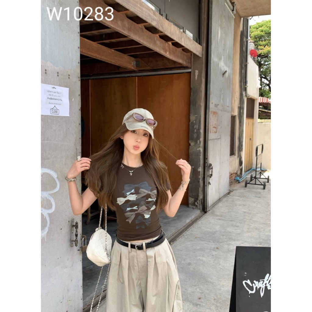 10283# wg.we เสื้องานป้าย wg.we10283 ลายโบว์