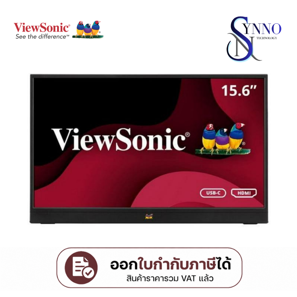 จอคอมพิวเตอร์พกพา MONITOR VIEWSONIC VA1655-3 ขนาดจอ 15.6 นิ้ว พร้อม USB-C และ HDMI สำหรับการใช้งานที
