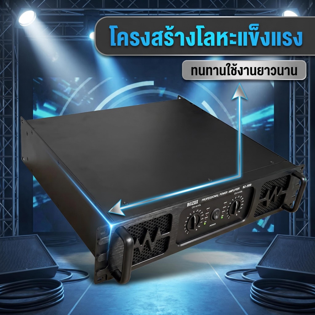 เพาเวอร์แอมป์ BOZHI BZ-7000 1800W กำลังสูงระดับมืออาชีพ รูปที่ 3