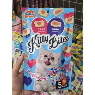 2000 NOVEE KITTY BITES / โนวี่ คิตตี้ ไบร์ท ขนมแมว (ทูน่าและปู) @12G X 5 ซอง **3ถุง 100บาท