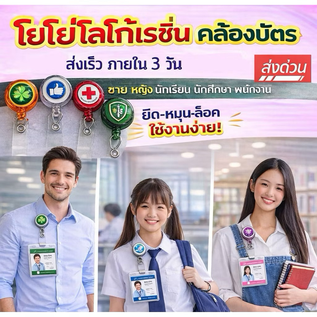 ✅สั่งทำโลโก้ได้ ✅(เฉพาะโยโย่) โยโย่คล้องบัตร  หน้านูนโค้ง ไม่แบน ไม่ลาย  พร้อมโลโก้เรซิ่น  📌โลโก้เรซิ่นทำใหม่ให้ทุกชิ้น💯