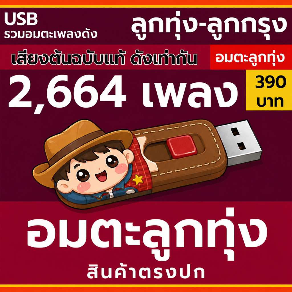 เพลงลูกทุ่ง USB- MP.3 ชุดลูกทุ่ง 2664 เพลง