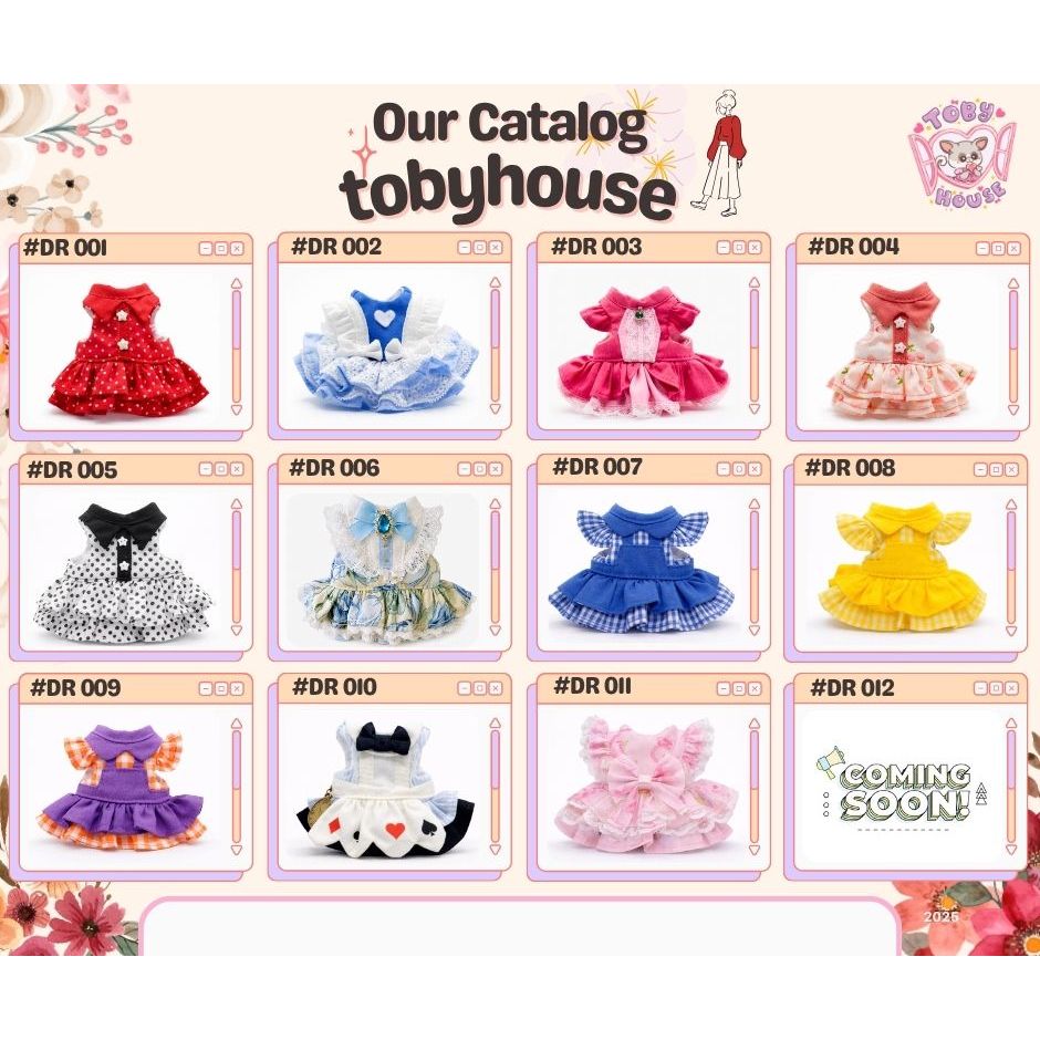 Tobyhouse เสื้อกระโปรงลิงจิ๋ว มาโมเสต/บุชเบบี้ นุ่มสบาย ใส่นอน ใส่เล่น ระบายอากาศ (รหัส DR001-012)