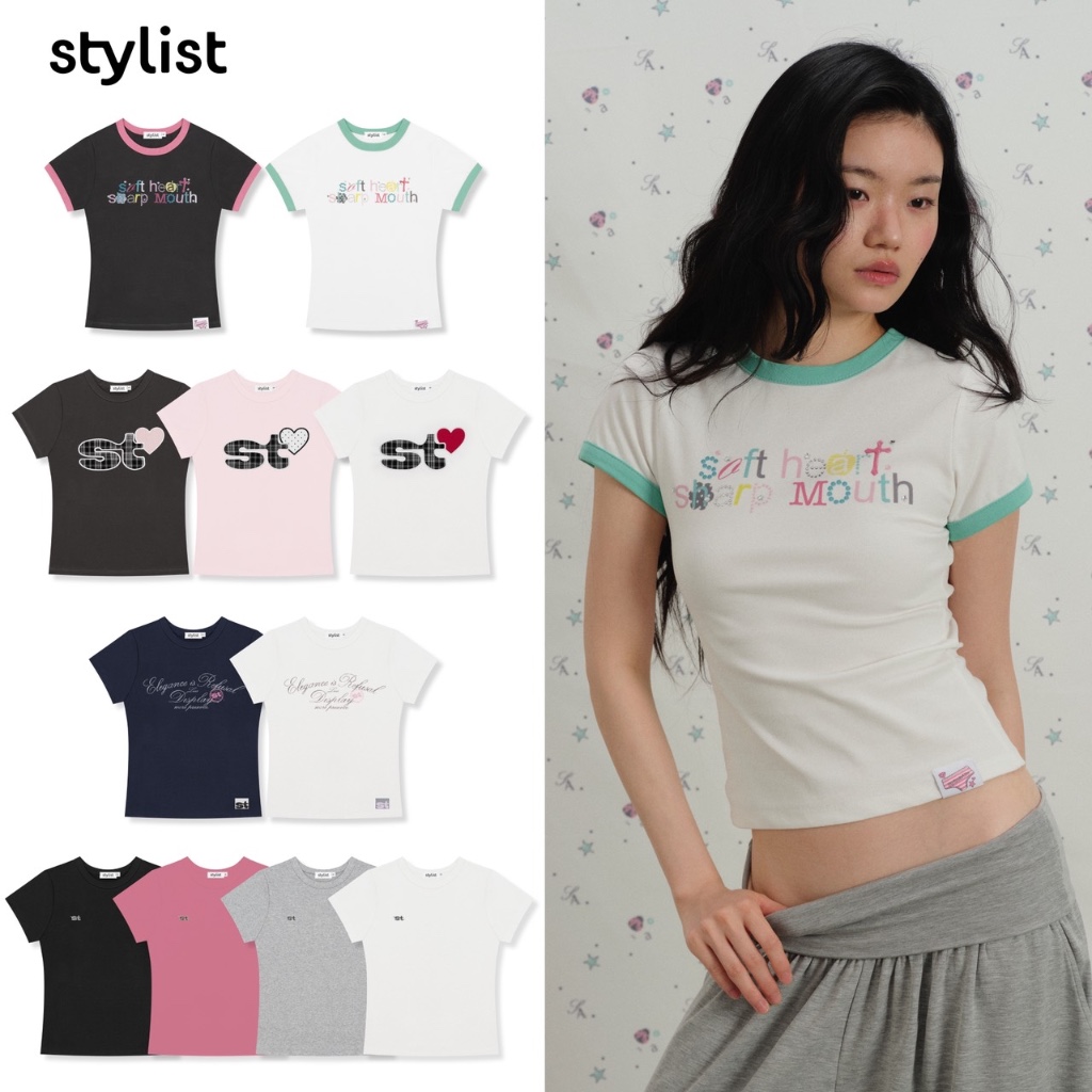 (PREเฉพาะSoftWhite,SoftDarkGrey 20-45 วัน สีอื่นพร้อมส่ง) STYLIST - T-Shirts-Ordinary Tee-018 เสื้อยืดผู้หญิง