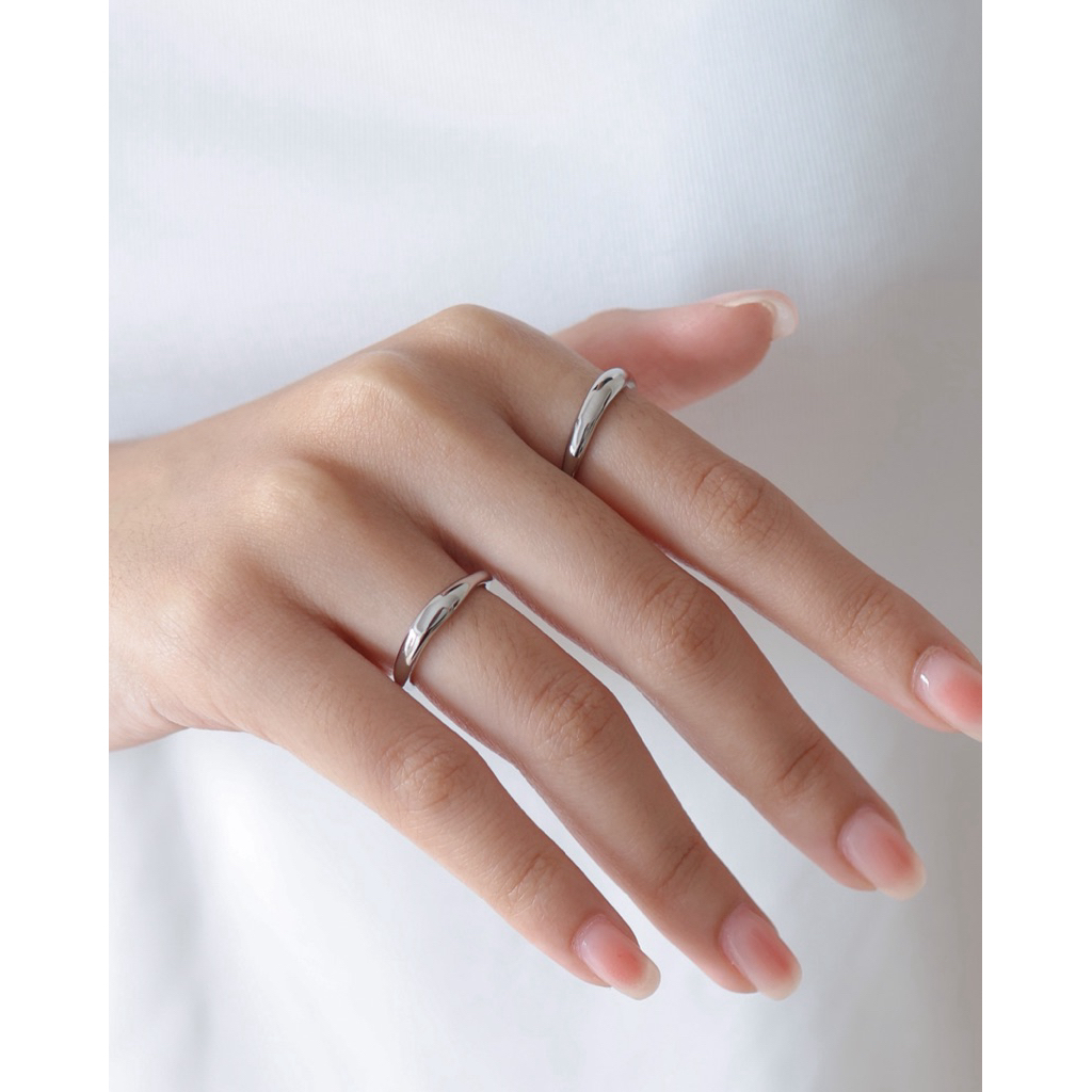 A.piece แหวนแสตนเลส (waterproof) : [stainless steel] Basic curve ring