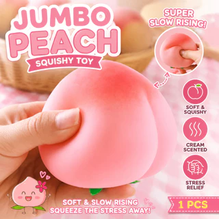 สกุชชี่ลูกพีชยักษ์ สกุชชี่พีช 10cm สกุชชี่ใหญ่ยักษ์พีช squishy สกุสชี่ สกุสชี่ ของเล่นคลายเครียด