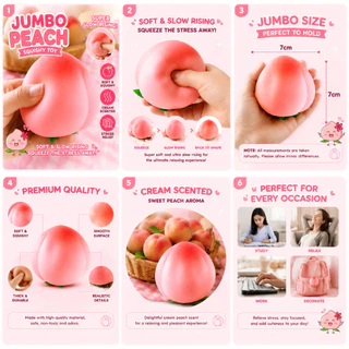 สกุชชี่ลูกพีชยักษ์ สกุชชี่พีช 10cm สกุชชี่ใหญ่ยักษ์พีช squishy สกุสชี่ สกุสชี่ ของเล่นคลายเครียด
