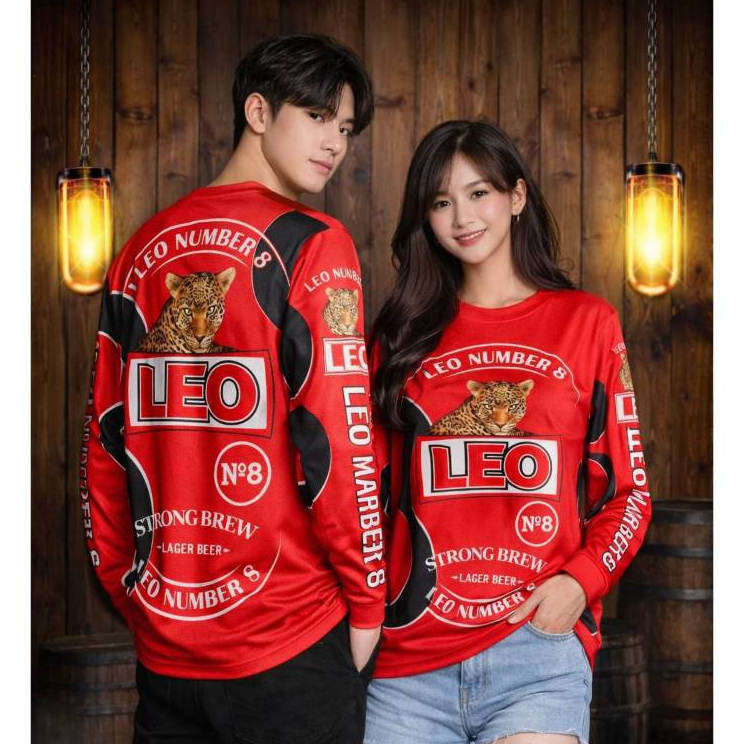 เสื้อลาย LEO แขนยาว เนื้อผ้ากีฬาไมโครซับลายเกรดAพรีเมี่ยม