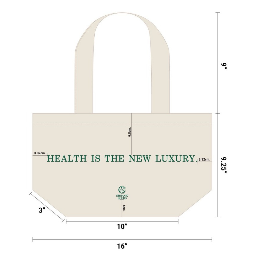 ใหม่!! กระเป๋า canvas "HEALTH IS THE NEW LUXURY"