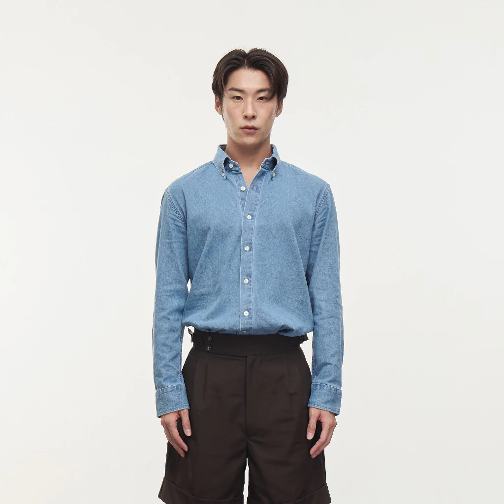 Contemp Denim Shirt Long Sleeve : Button Down