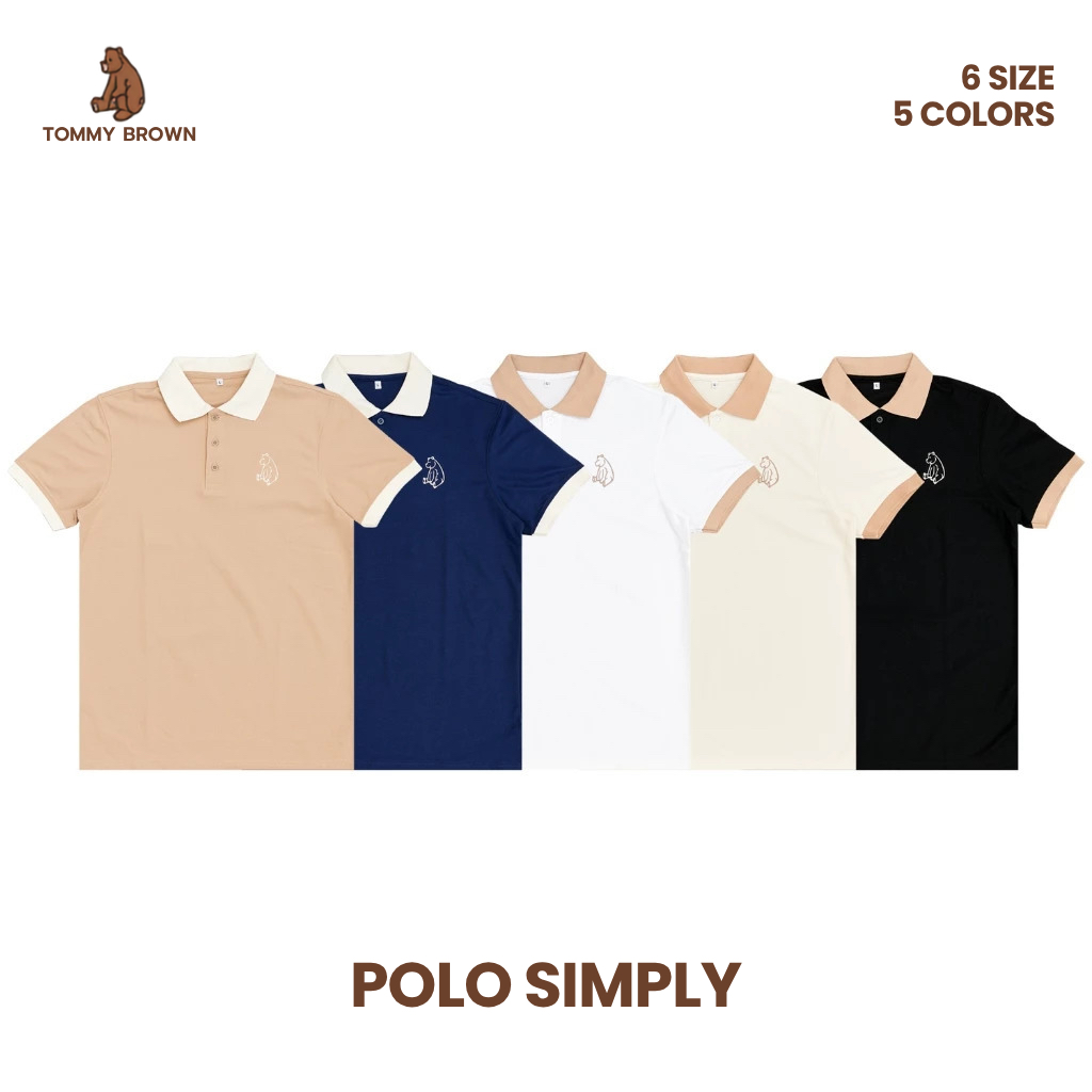TOMMY BROWN เสื้อโปโลผู้ชาย Polo Shirt รุ่น Simply ทรง Regular ลายปักหมี — صورة 2