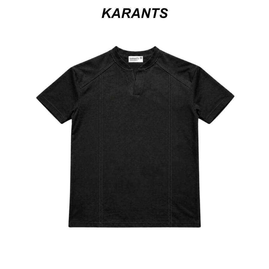 [เคลียร์สต็อก] Karants เสื้อยืด Cleanfit ผ้าฟลีซ 2 ด้าน คอวี เรียบ Unisex ชาย-หญิง - KR389
