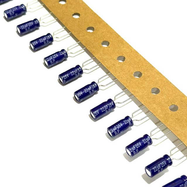 10ชิ้น Capacitor ตัวเก็บประจุ 22uF 25V 5*11MM ระยะขา5MM 85C ยี่ห้อ Panasonic