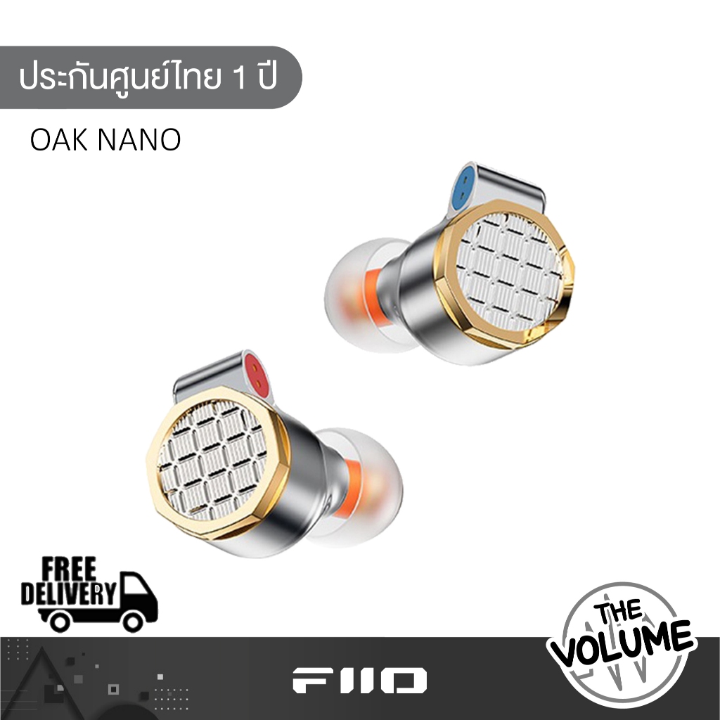 FiiO OAK Nano หูฟัง IEMs ไดรเวอร์ Dynamic ไดอะแฟรมโดมโลหะผสมเบริลเลียม รองรับ Hi-Res