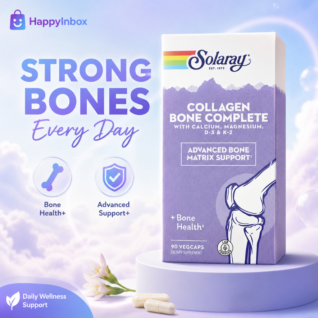 Solaray Collagen Bone Complete คอลลาเจนบำรุงกระดูก แคลเซียม แมกนีเซียม D3 K2 90 แคปซูล