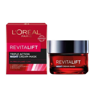 L'Oreal Revitalift Triple Action Night Cream Mask 50ml. ลอรีอัล รีไวทัลลิฟท์ ทริปเปิ้ล แอคชั่น ไนท์ ครีมมาสก์