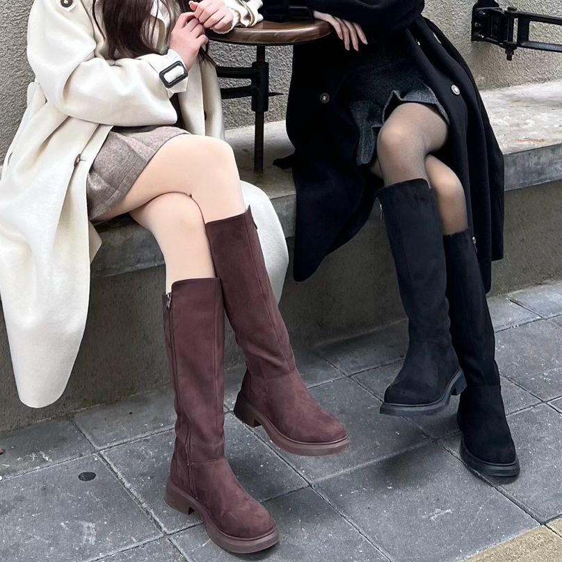 Puri & me ELLA BOOTS Suede Leather 🤎🖤 รองเท้าบู้ทหนังกลับPremium Suede