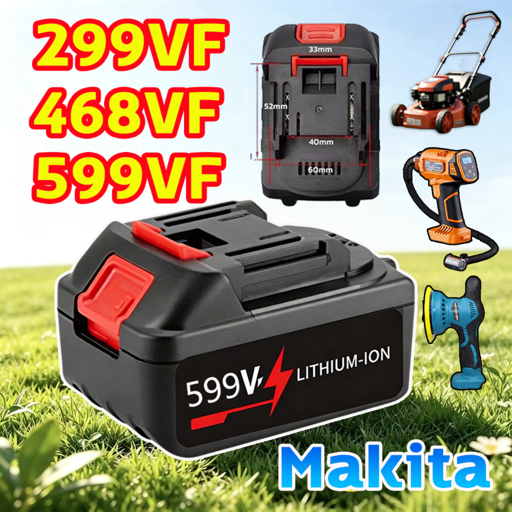 🔋 Makita แบตเตอรี่ 🔋 1088VF/599VF/468VF/299VFแบตเตอรี่ลิเธียม เครื่องตัดหญ้า ไฟฟ้า แบตสว่านไร้สาย Li-ion battery