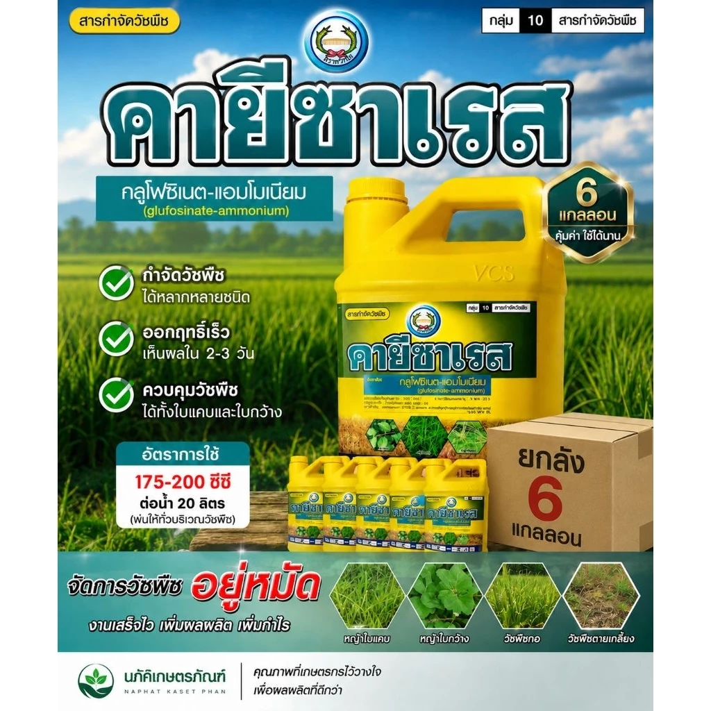 คายีซาเรส ยกลัง * 4ลิตร 6แกลลอน ตราหวีทอง กลูโฟซิเนต ของแท้สั่งตรงจากบริษัท