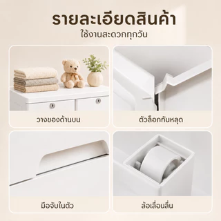 Casa ตู้ลิ้นชักพลาสติก 7/6/5/4 ชั้น ใส่เสื้อผ้า-ของใช้ หนาแน่น ทนทาน มีล้อ เคลื่อนที่สะดวก สีสลับสวยงาม