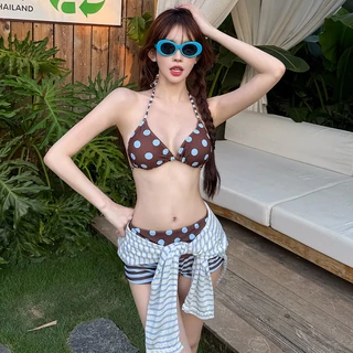 ชุดว่ายน้ำ บิกินี่ Polka dot bikini ทูพีช sexy ใหม่ เที่ยวทะเล#1246