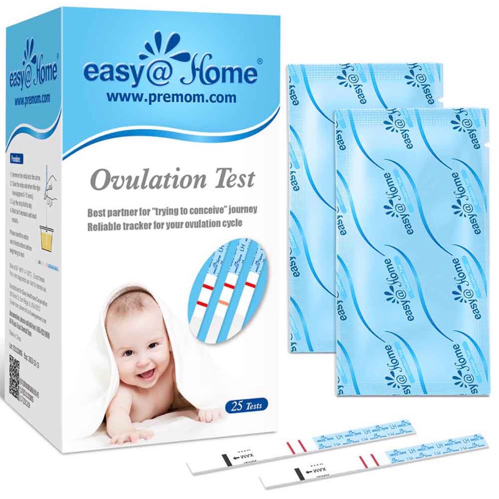 easy@Home premom 25 ชิ้น ตรวจไข่ตก ตรวจ LH ทดสอบตกไข่ เทสไข่ตก เทสLH Ovulation test kit