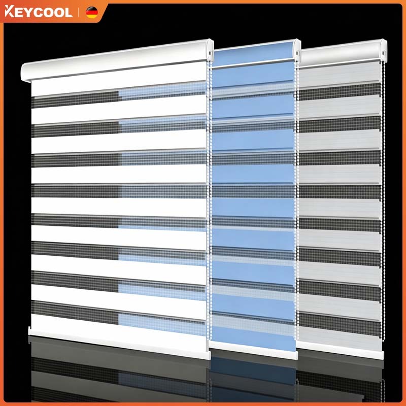 Keycool ผ้าม่านพับ บานเกล็ด ผ้าม่านห้องนอน ม่านบังแดด เหมาะสำหรับห้องนั่งเล่น