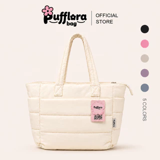 Pufflora กระเป๋าสะพายข้าง กระเป๋าถือ กระเป๋าโน้ตบุ๊ค รุ่น Signature Puffer ใบใหญ่ ช่องเก็บของหลายช่อง ใส่Laptop/iPadได้