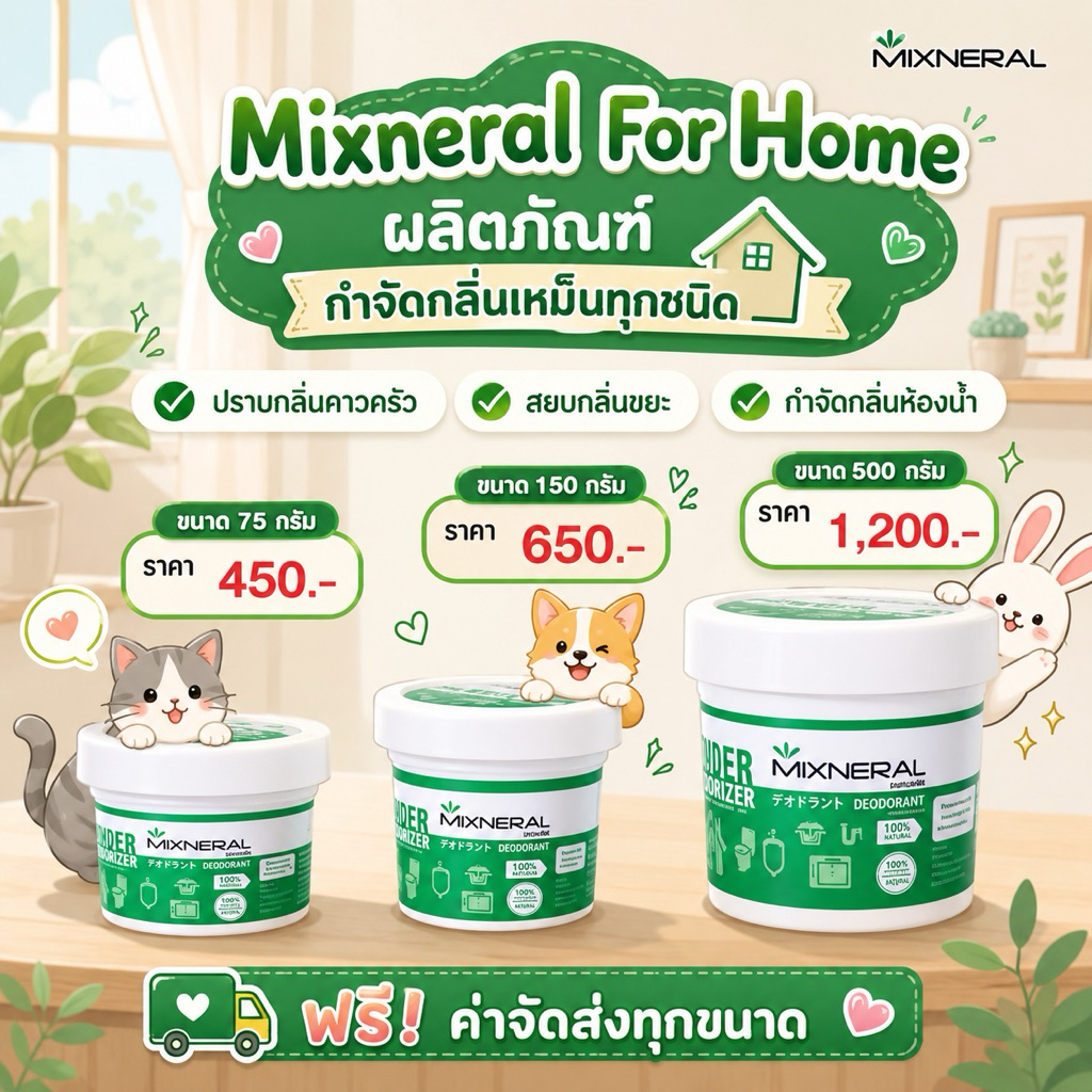 Mixneral สลายกลิ่น ภายในบ้าน for Home ส่งฟรี