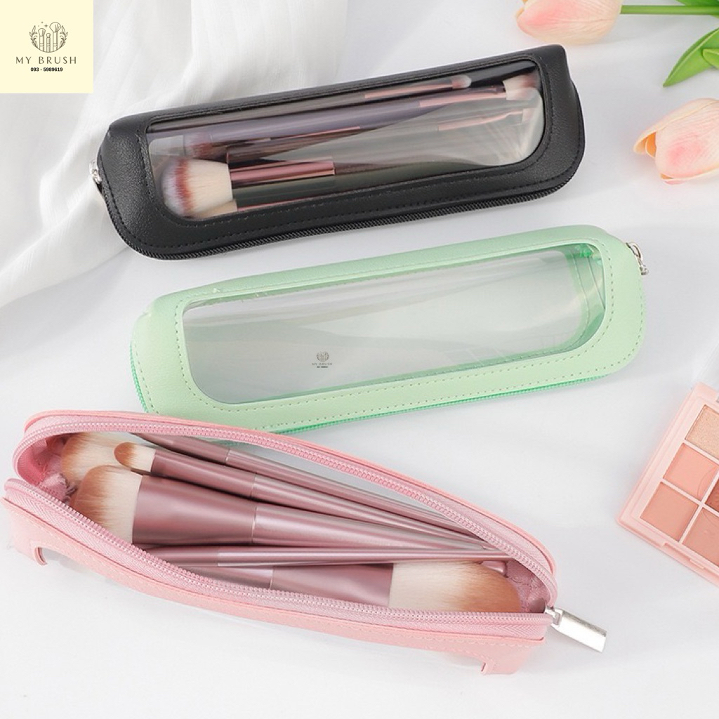 My brush Makeup brush bag กระเป๋าหนังใส่แปรงแต่งหน้า พลาสติก ซิปรูด
